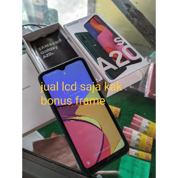 LCD TOUCHSCREEN ORI SAMSUNG A20S ASLI COPOTAN CABUTAN BONUS FRAME