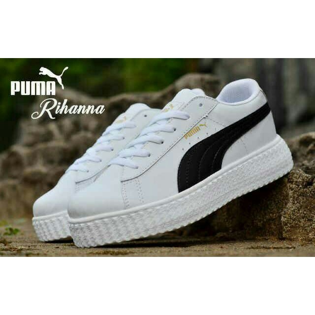 SEPATU KETS SNEAKERS WANITA CEWEK PUMA RIHANNA PUTIH HITAM KULIAH SEKOLAH OLAHRAGA SPORT MURAH
