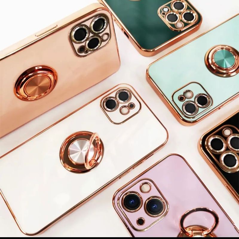 IPHONE 11 Silikon Soft Case Ring Holder Stand Electroplate Magnet