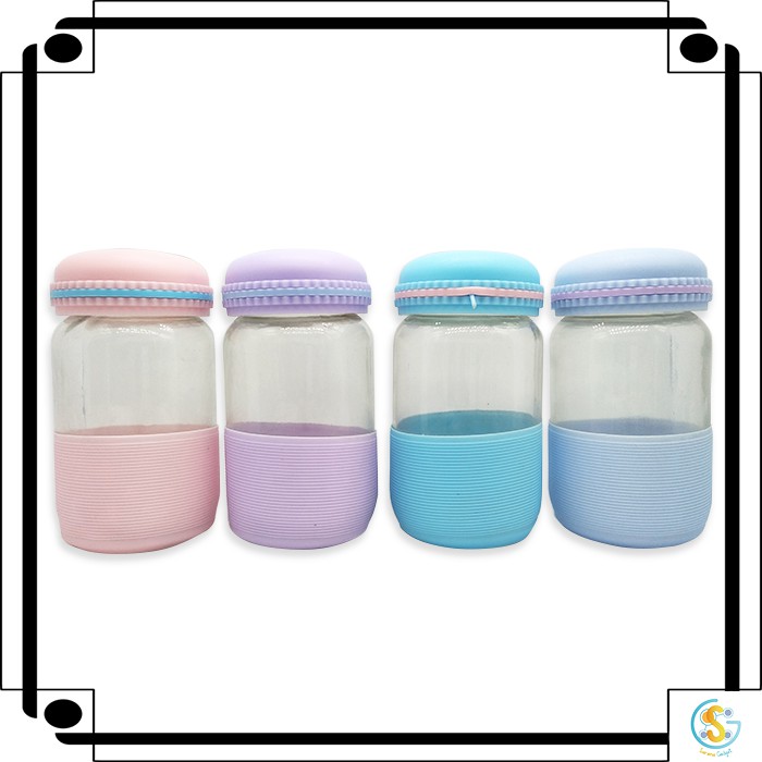 Botol Minum Kaca Botol air minum Macarons 300ml botol 