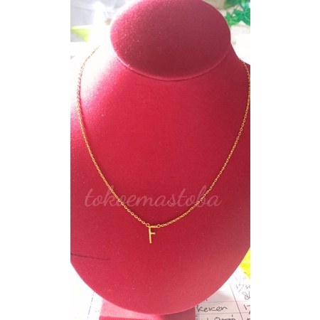 acc kalung huruf inisial emas toba emas LM 24karat 99.9% 5gram