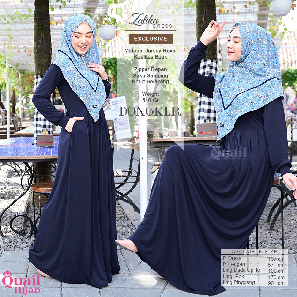 [Restock 120121] ZALIKA BASIC DRESS Quail Hijab Ori Murah