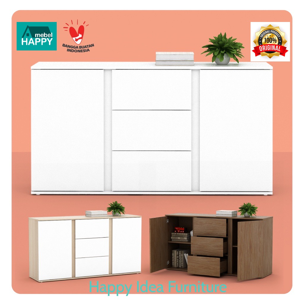 𝗛𝗮𝗽𝗽𝘆 𝗜𝗱𝗲𝗮 - Grado SB150 Bufet / Kabinet Modern Minimalis / Sideboard / Rak Serbaguna Grado SB 150