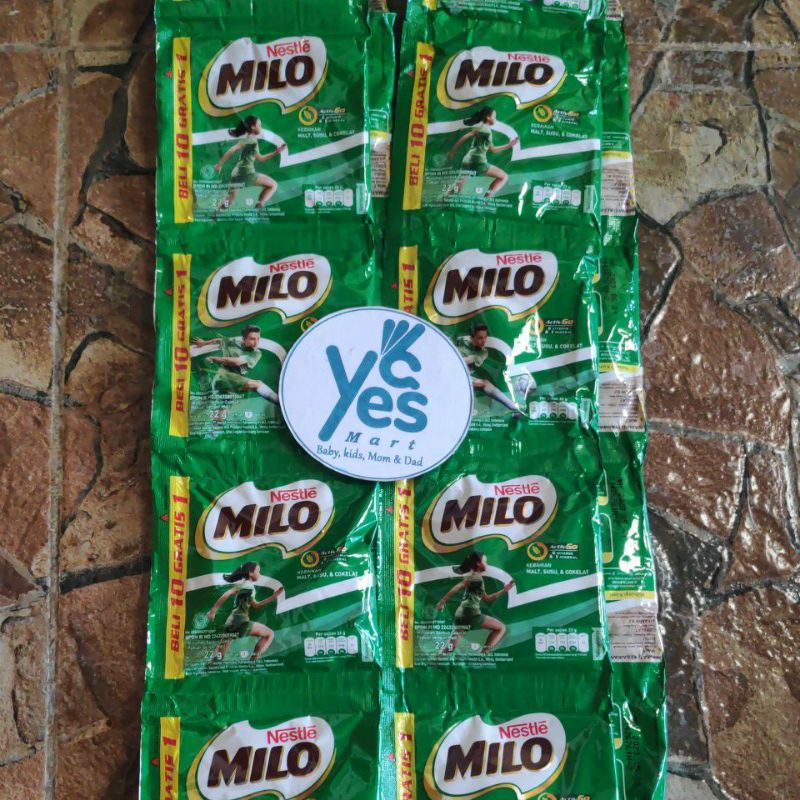 Milo Activ Go Minuman Susu Bubuk Coklat 1 Renceng 10 X 22gr ( isi 11 sachet ) Malt Nestle