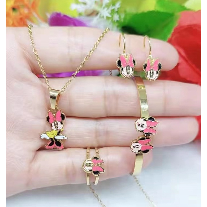 Titanium Set Anak Perhiasan Kalung/gelang/anting/cincin 205-207