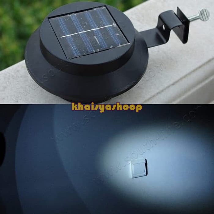 TENAGA SURYA / LA,PU TAMAN / LAMPU TERAS / LAMPU PAGAR / 3 LED BULAT