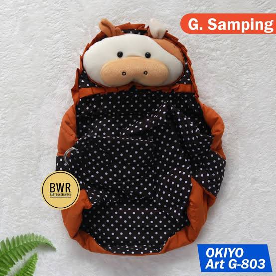 GENDONGAN BAYI/ GENDONGAN BAYI DENGAN TUTUP KEPALA BONEKA/ GENDONGAN BYI OKIYO