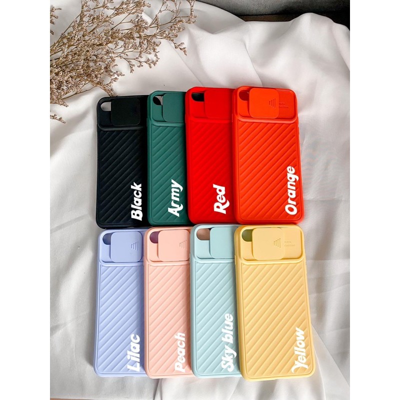 SILICON CASE IPHONE XS MAX XR / IPHONE 6 7 8 SLIDE COVER CAMERA TALI LANYARD