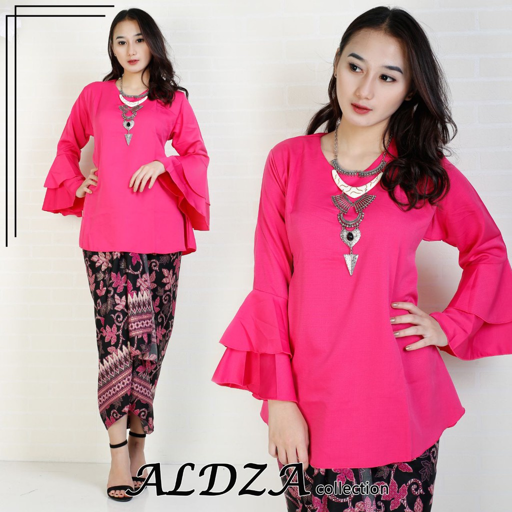 Olive Stelan batik atasan abaya kebaya kutubaru dan rok lilit panjang Fit to XL