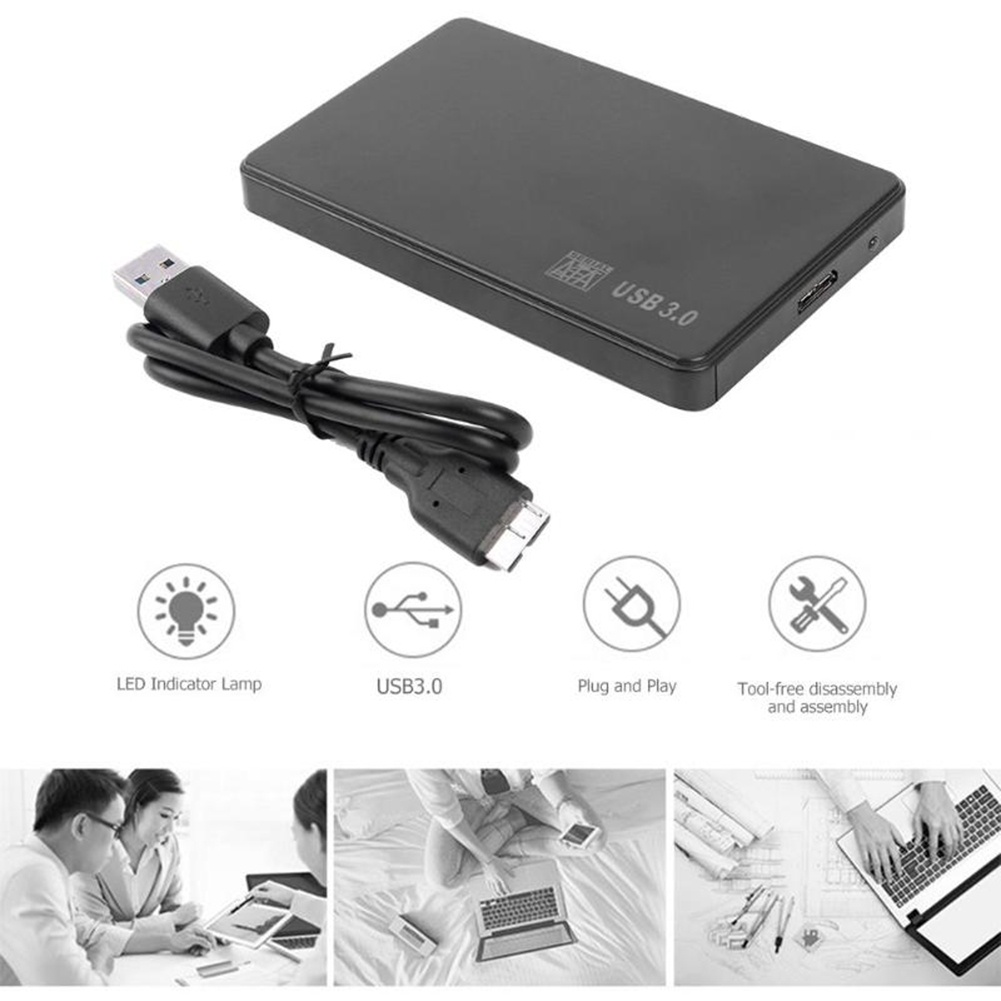 Case Hard Disk HDD SSD Eksternal SATA 2.5 inch USB 3.0 5Gbps Portable Untuk PC