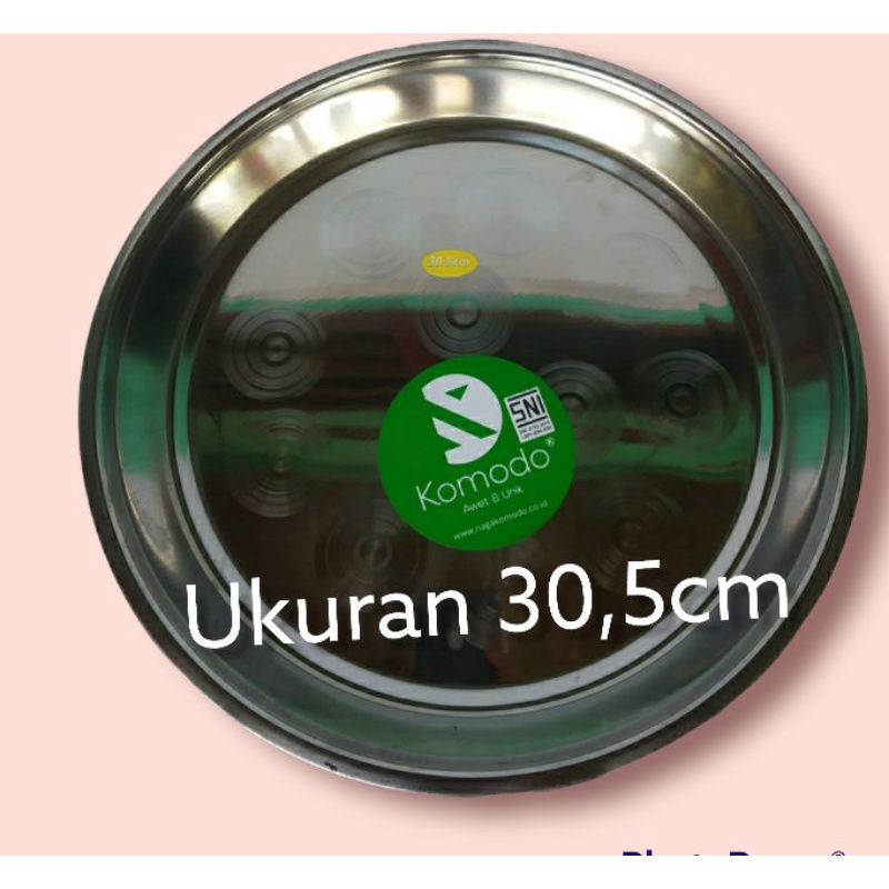 Nampan bulat stainless / nampan bulat komodo ukuran 30cm