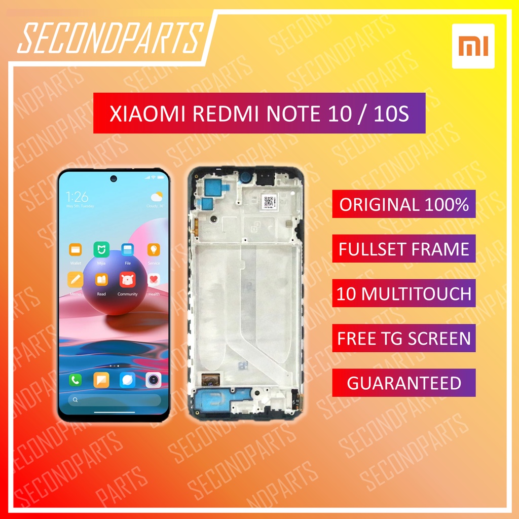 LCD FULLSET FRAME XIAOMI REDMI NOTE 10 / NOTE 10S ORIGINAL COPOTAN