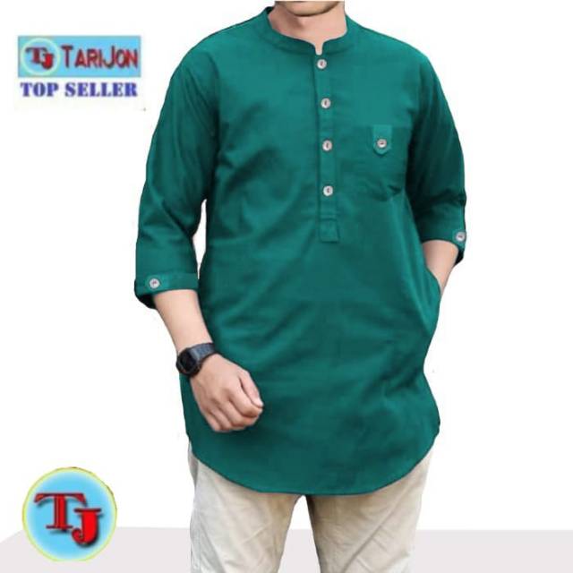 Baju Koko TJ BAJU MUSLIM KOKO QURTA AGAM 3 SAKU(G8K2) Baju Koko Pria Lengan Panjang Terbaru 2023 Kok