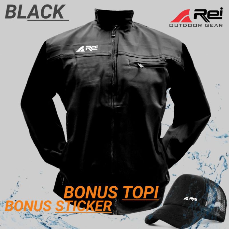 jaket motor jaket Rei waterprof anti air bonus topi &sticker