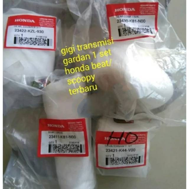 GEAR COMP SET GEAR RASIO SET GEAR GARDAN SET BEAT FI NEW SCOOPY FI NEW 2017-2018 ORIGINAL HONDA 4PCS