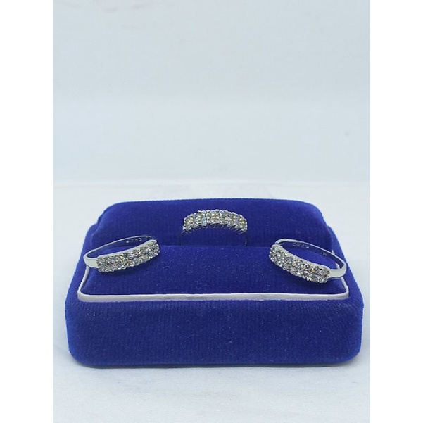 CINCIN LISTRING MP 2 BARIS  UKURAN TANGGUNG / CINCIN PERAK ASLI SILVER 925 LAPIS EMAS/ CINCIN FASHION WANITA TERBARU