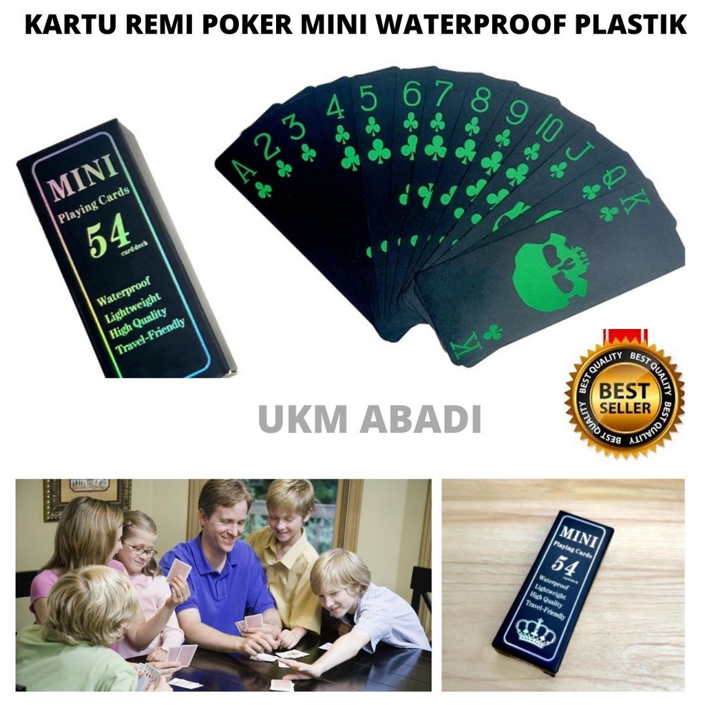 Kartu Truf Remi Poker Mini Hitam Baccarat Plastik Waterproof 111124