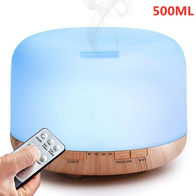 Ultrasonic Humidifier Taffware Humi H24 300ml / 500ml + Remote Diffuser Aromatherapy 7 LED Color