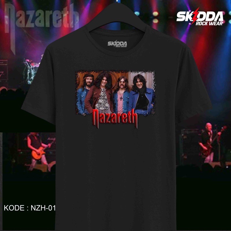 T Shirt Kaos Band Rock NAZARETH - NZH01 - Premium Black NSA