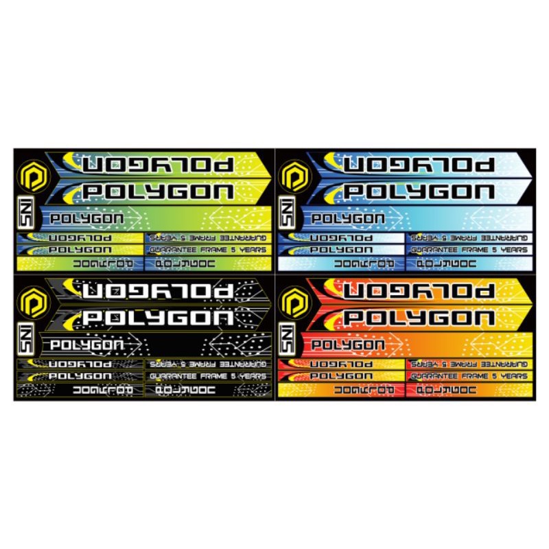 stiker sepeda bmx 12 16 18 isi 4 Polygon decal glossy mengkilap anti air