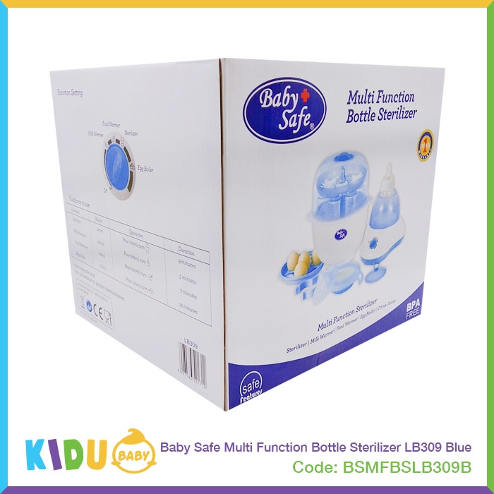 Baby Safe Multi Function Bottle Sterilizer LB309 Blue Kidu Baby