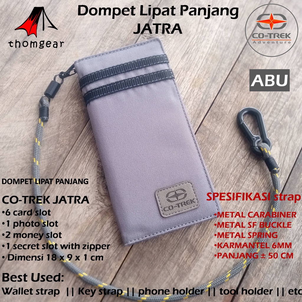 Thomgear Dompet Lipat Panjang Outdoor Cotrek Jatra Forest Equator Tali Dompet