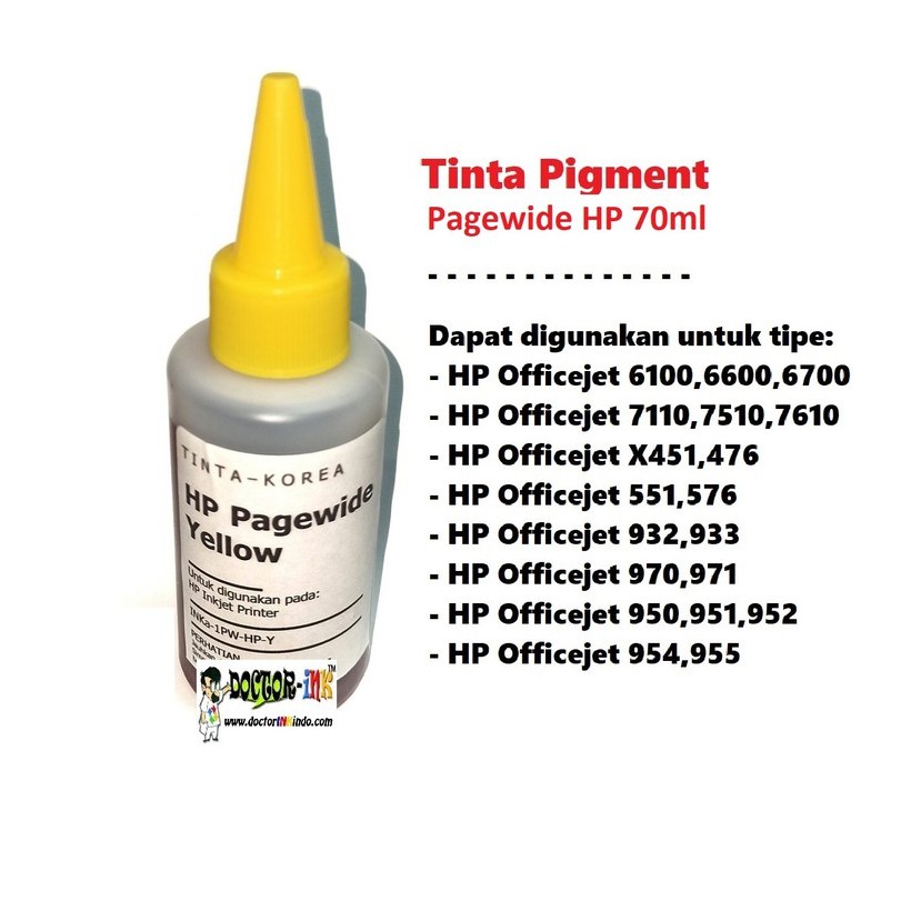 Tinta Refill HP Pigment Officejet 7110 - 7612 - 975 - 976 Yellow
