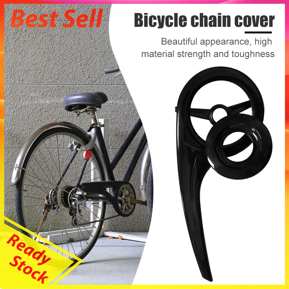 40-44 Teeth Bicycle Chain Protective Cover Plastic Bike Chain Covers Black