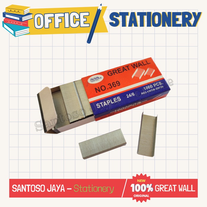 

Staples GREAT WALL No.369 - Isi Stapler GREATWALL No.3 - 24/6