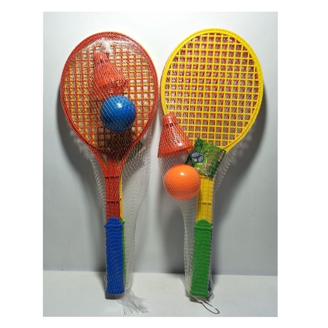 MAINAN ANAK RAKET BADMINTON PLASTIK / RAKET PLASTIK / RAKET MAINAN + BOLA