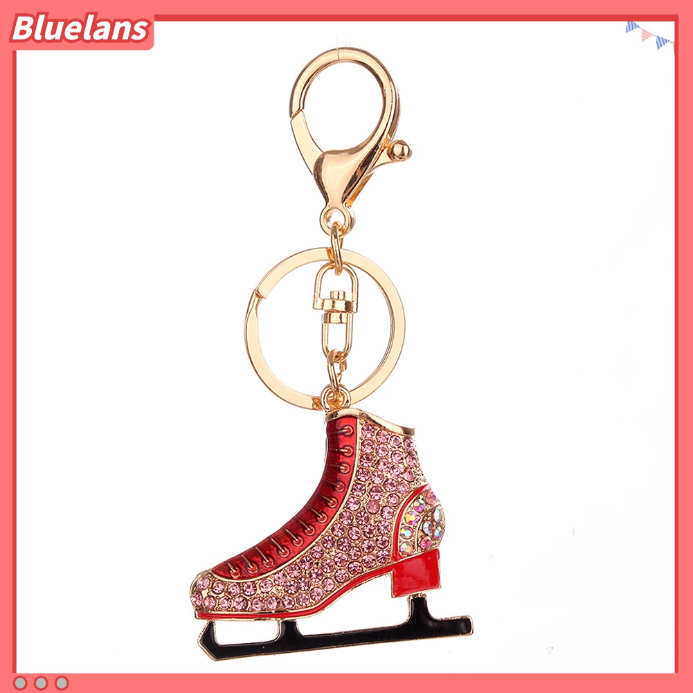 Gantungan Kunci Bentuk Sepatu Ice Skating Aksen Berlian Imitasi Untuk Wanita