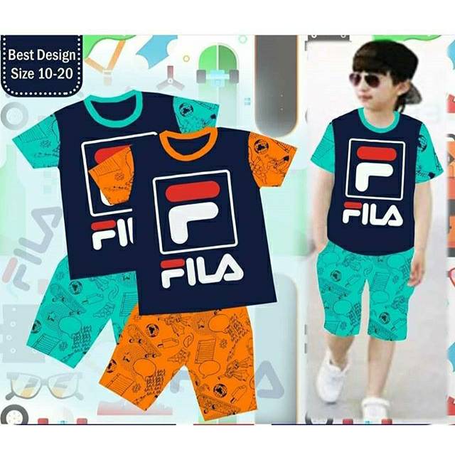 Setelan Anak Baju Anak Laki Cowok Tanggung Abg Jumbo Umur 5 10 Tahun London Kids Fila Kaos Fila Shopee Indonesia