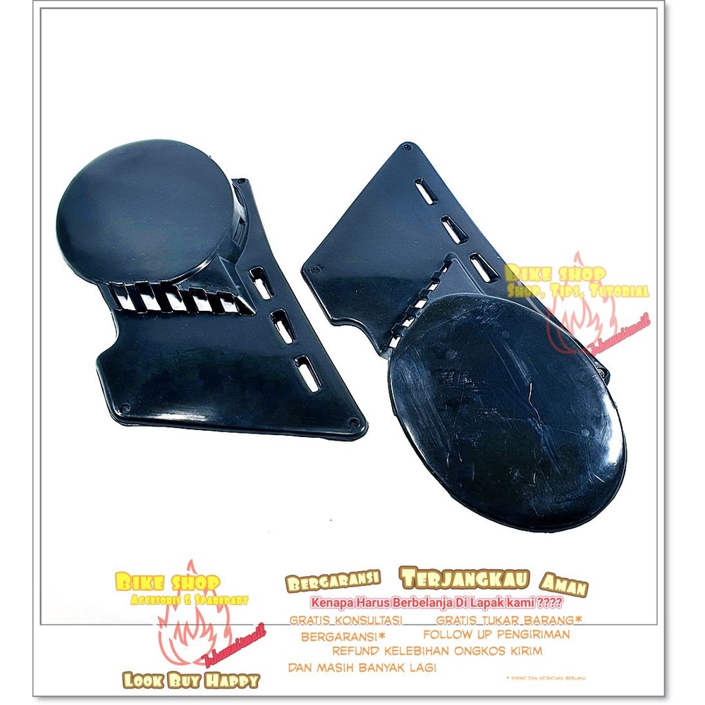 Cover Body Samping Side Panel Motor Trail Jadul Kasik Vintage Custom Hitam 1 pasang