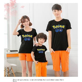 COUPLE FAMILY POKEMON GO 1 ANAK (PUTIH) KAOS COUPLE BAJU PASANGAN CEWEK COWOK SEPASANG