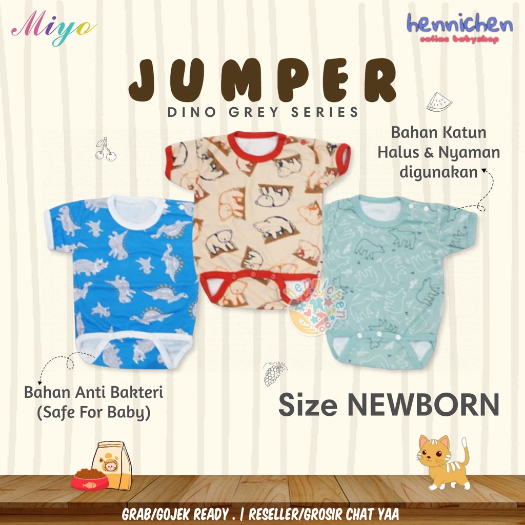 MIYO by libby  Baju Kodok Segitiga / Jumper Bayi Motif GEORGE MONKEY /Baby PRINT Newborn (0-3M) SNI