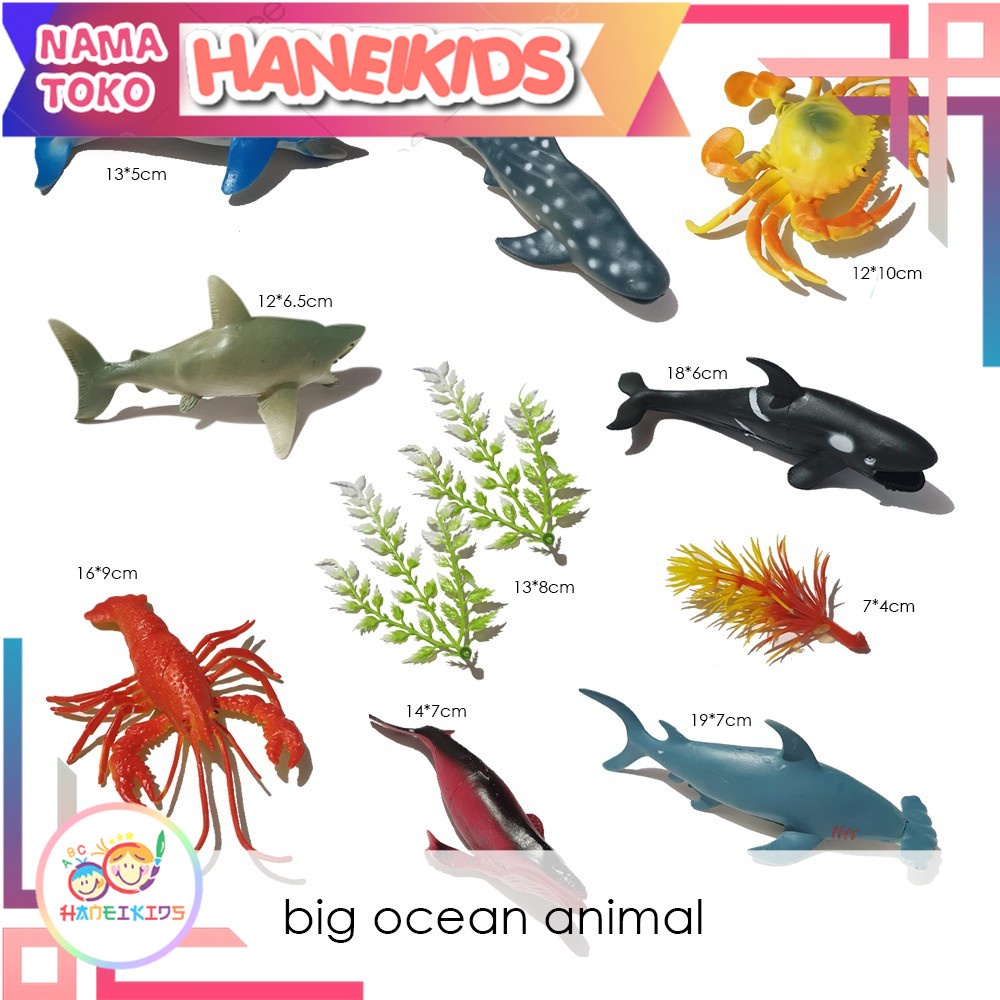 OCEAN WORLD isi 8 ukuran besar / miniatur hewan laut ukuran besar / mainan hewan/ mainan