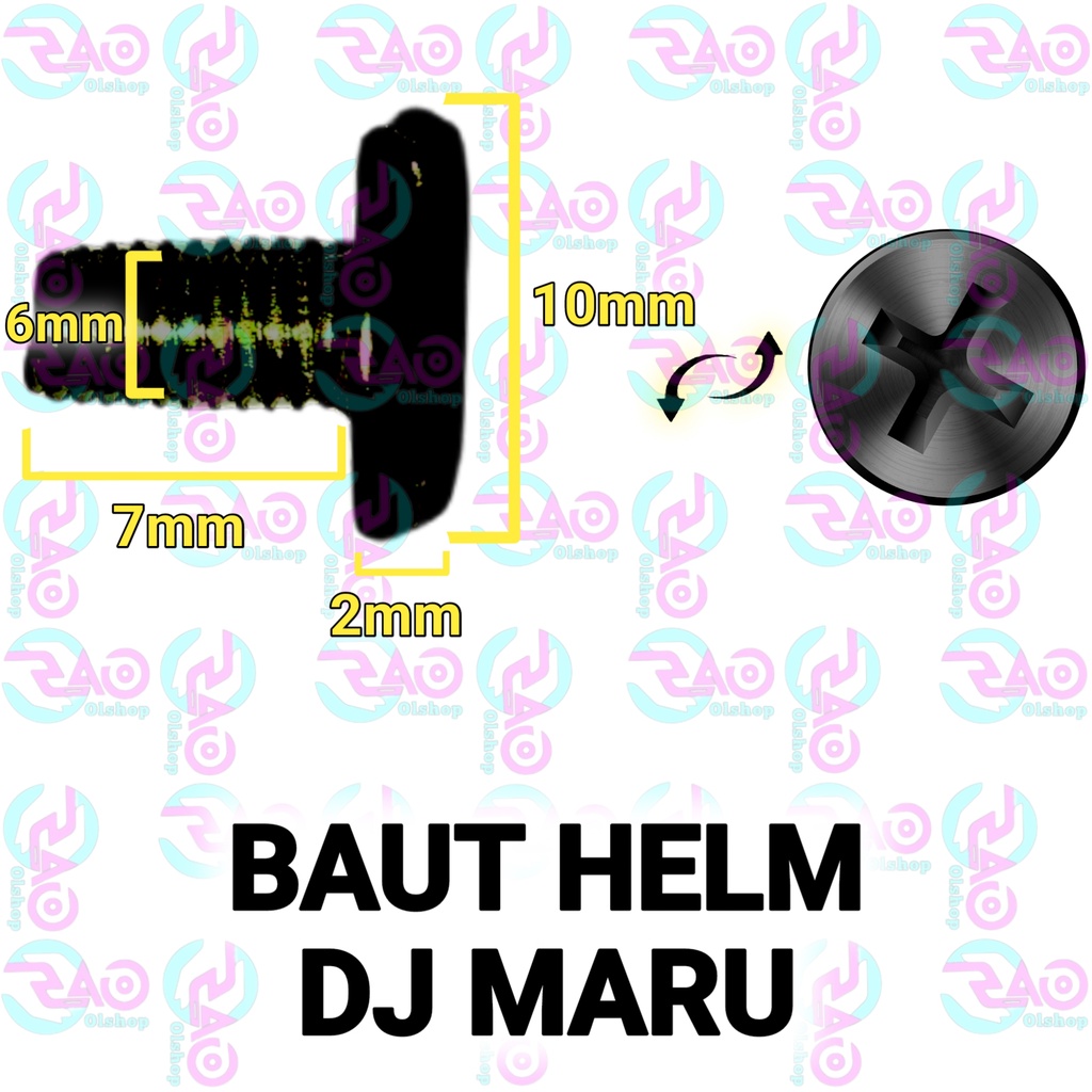 Baut rachet helm kecil hitam KYT DJ Maru