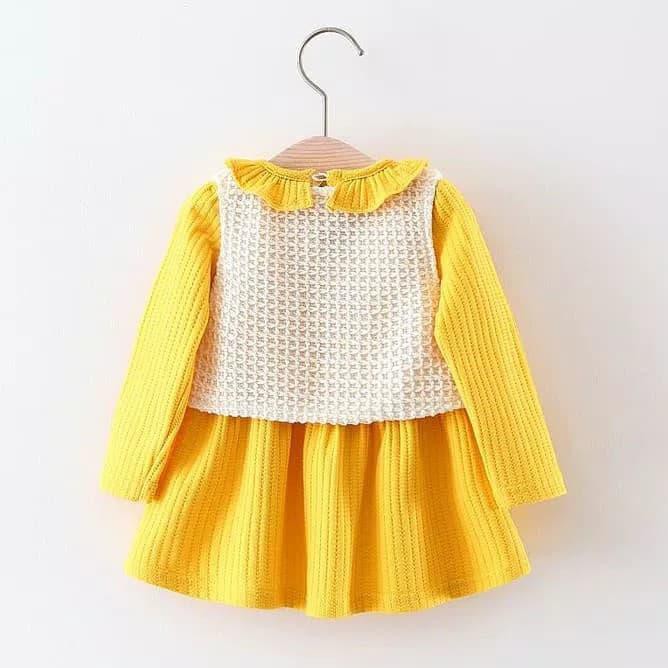 JCNS DRESS BAYI / BAJU BAYI / GAUN BAYI / BAJU ANAK - ROMPI BROKAT POM POM 5SKB