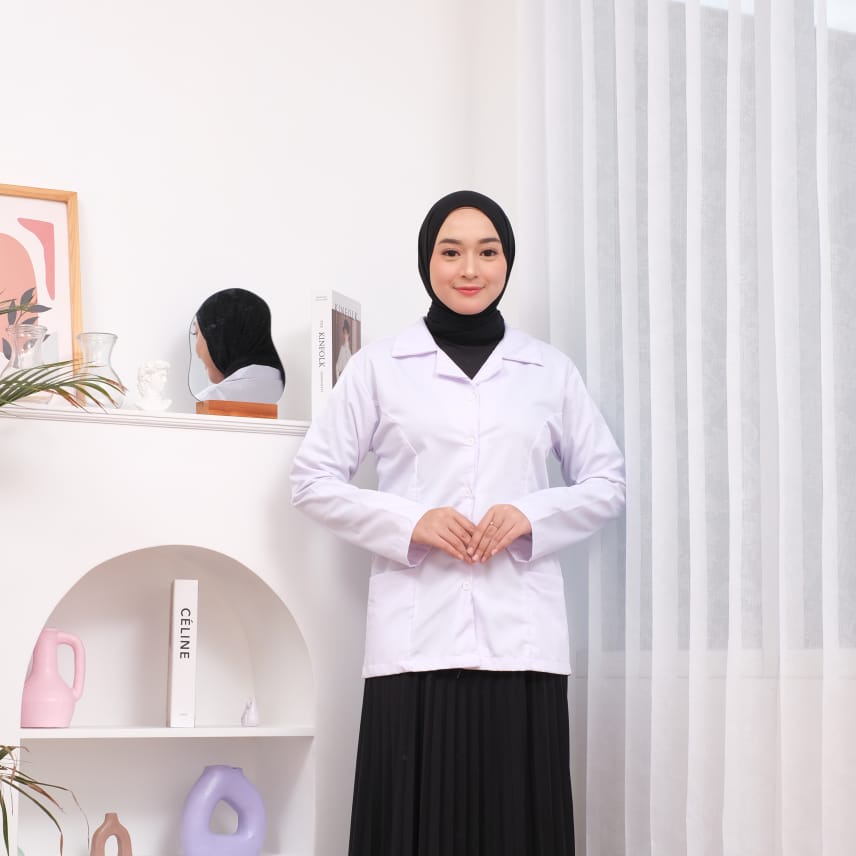 Baju Dinas PNS putih wanita perawat Bidan PPL guru PDH ASN putih wanita