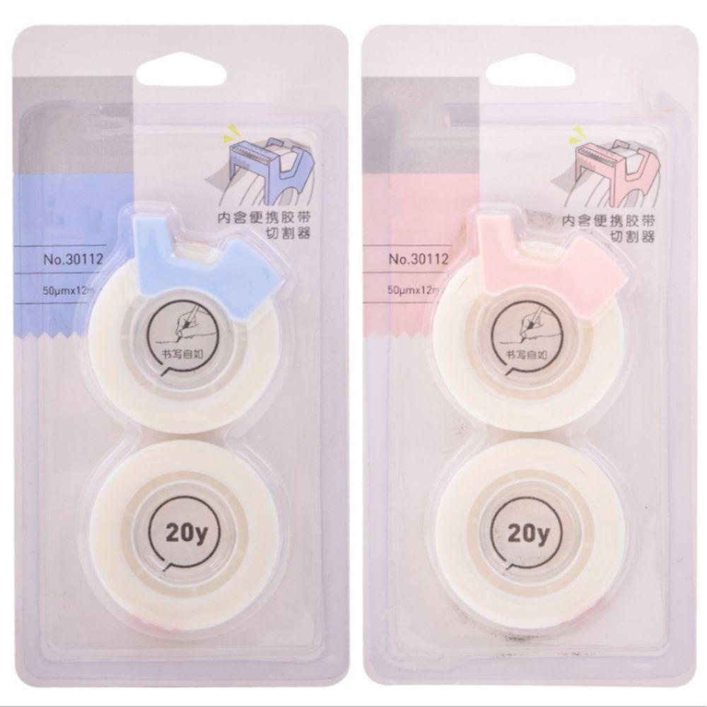 Lanfy Tape Perekat Belajar Office Correction Tape Kertas Tak Terlihat Lengket Bening Tape Dispenser