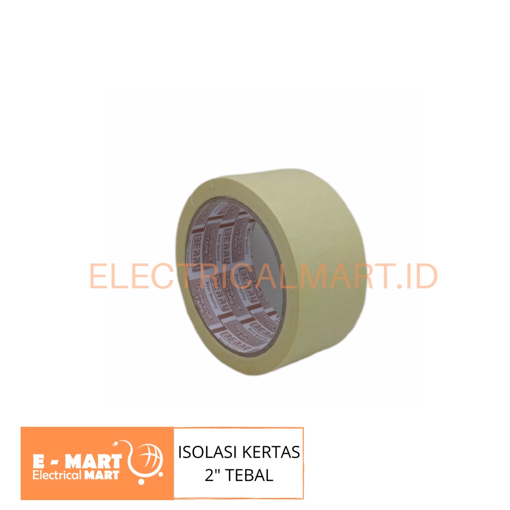 BERRY Lakban Kertas Masking Tape Selotip Solasi 2” inchi Tebal / Berry Tape Isolasi Kertas 48mm x 25M