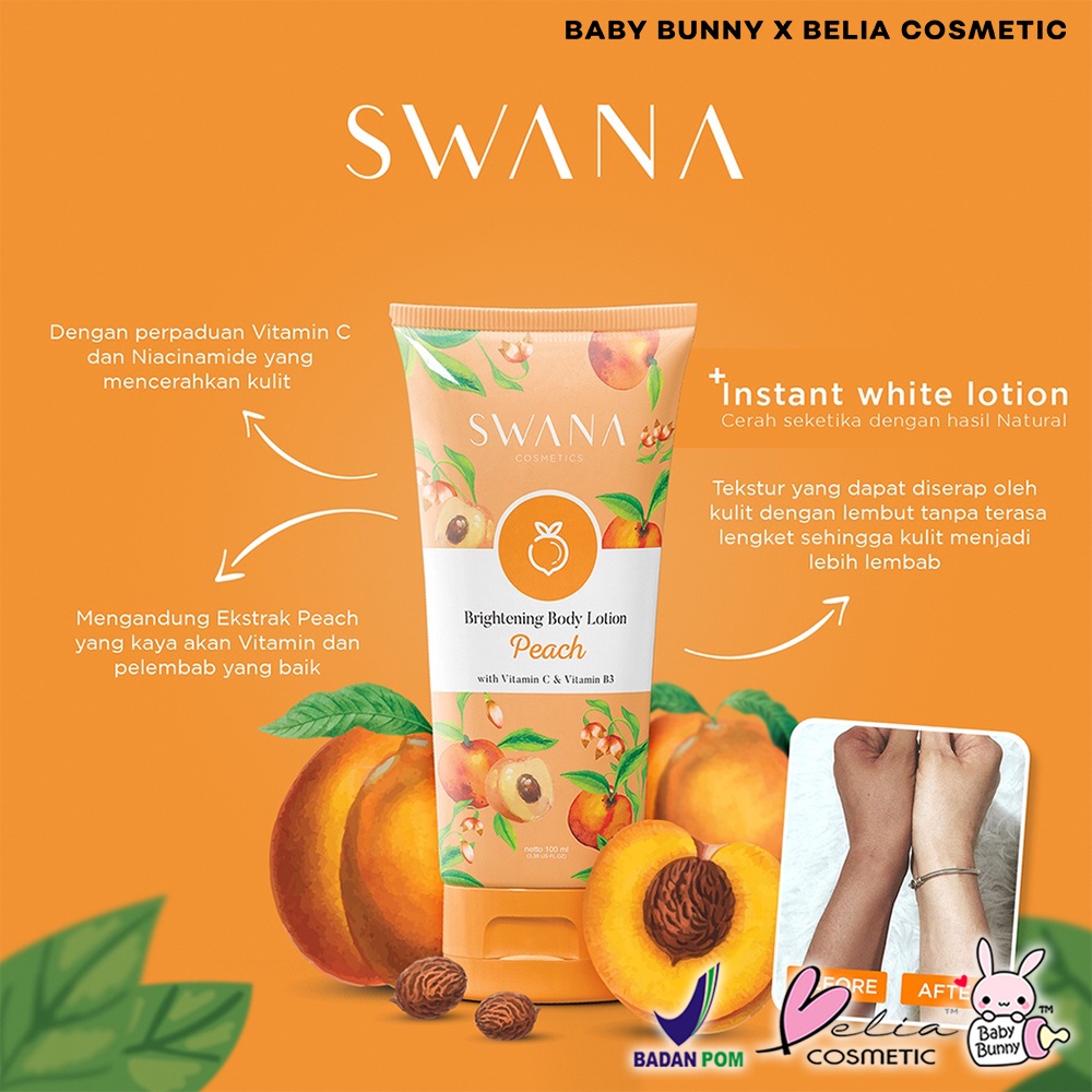 ❤ BELIA ❤ SWANA Brightening Body Lotion 100mL | BPOM by Hanasui