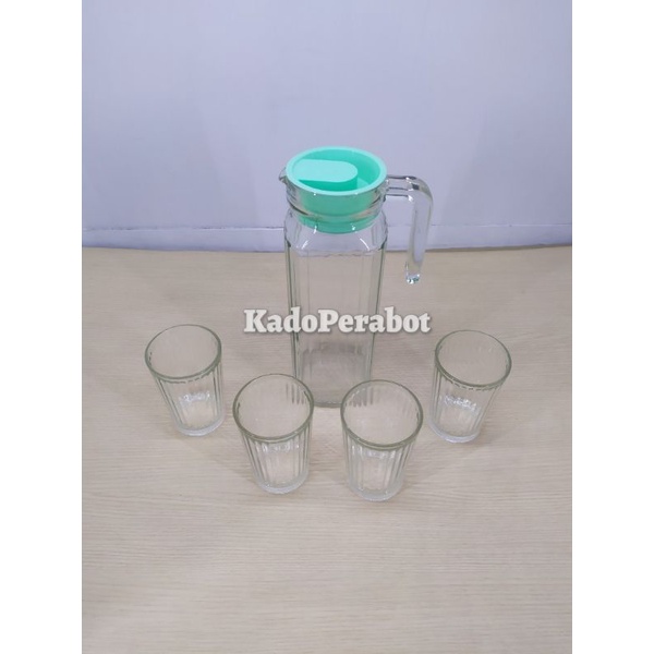 teko set kimglass 5pcs - teko kaca satu set - teko kimglass satu set