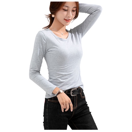 Bess - Kaos O-Neck Lengan Panjang Wanita Murah / Kaos Basic O-Neck Lengan Panjang