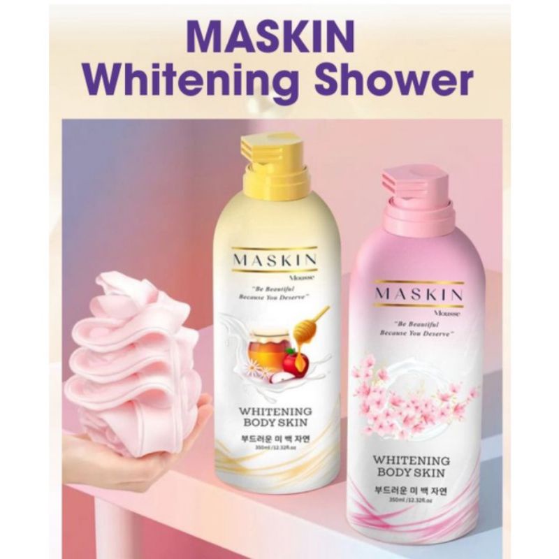 Masukin Whitening Shower sabun mandi maskin mousse impor