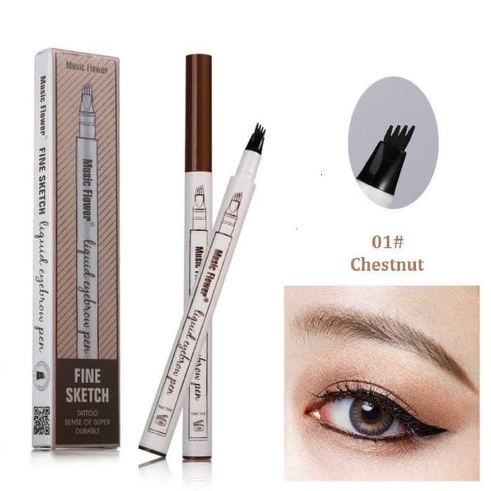 TERLARIS!! Pensil Alis Music Flower 4 Fork Tip Original Eyebrow Tattoo Pena Alis