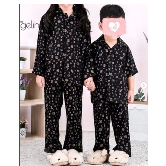 PIYAMA ANAK LITTLE ARIEL AARYA KIDS PAJAMAS ARIEL ORNAMEN SIZE 4-6 BY ATELIER ANGELINA AA