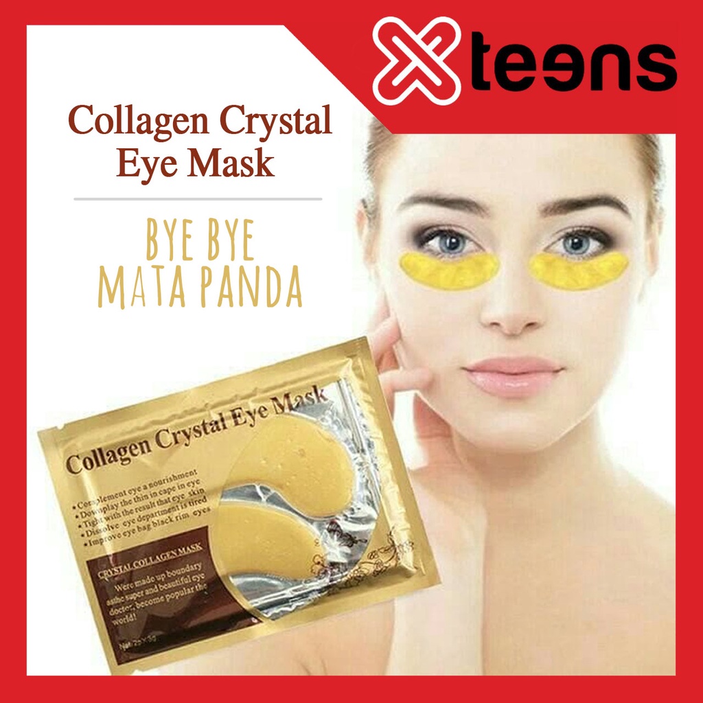 Masker Mata Crystal Collagen Gold / Eye Bag Mask Eyemask Isi 60 Lembar 24k Serum Gold Patches Mata panda Moisturizing Anti Aging Wrinkle Remove Dark Circles