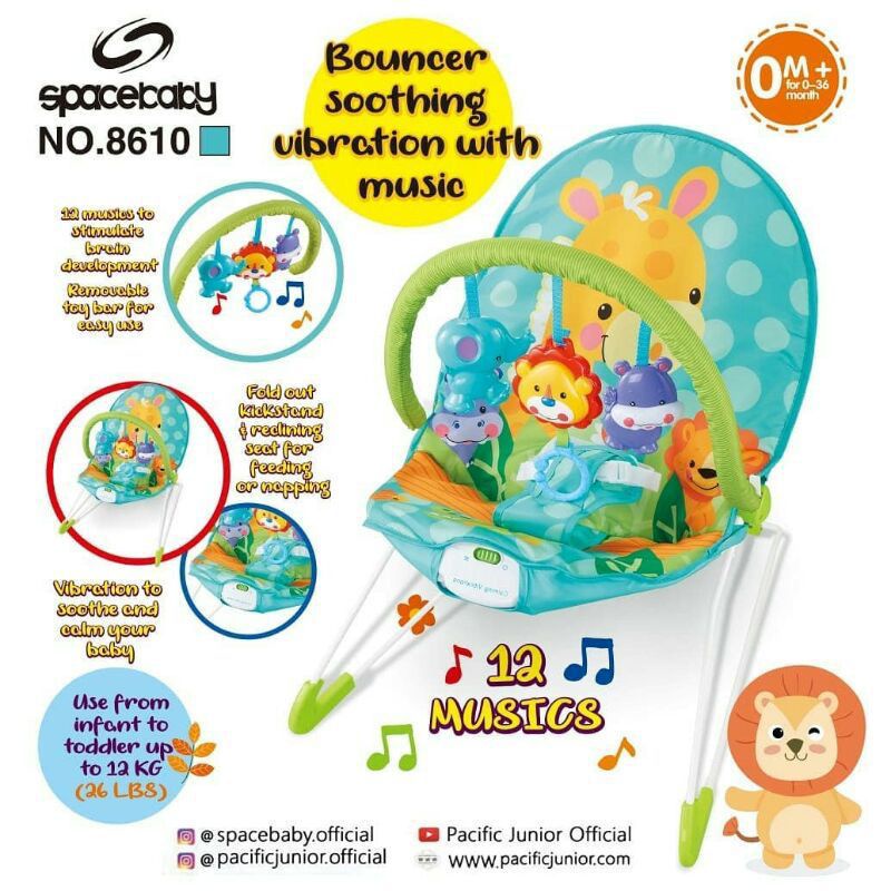 Bouncer Bayi Space Baby 10in1 Rocker ZX 1803 Space Baby SB 8630 SB 8610 / Mastela Prime Rocker 10in1 Baby Bouncer-SPACE 8610 - Blue