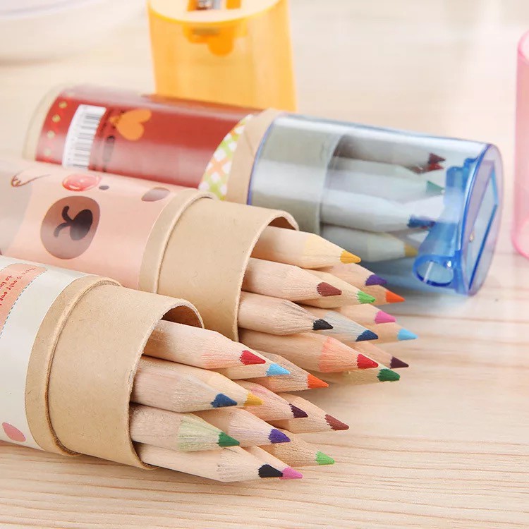 Tumbler hits  HM-089 Crayon 12 Warna Plus Serutan / Cat Pensil Warna Rautan